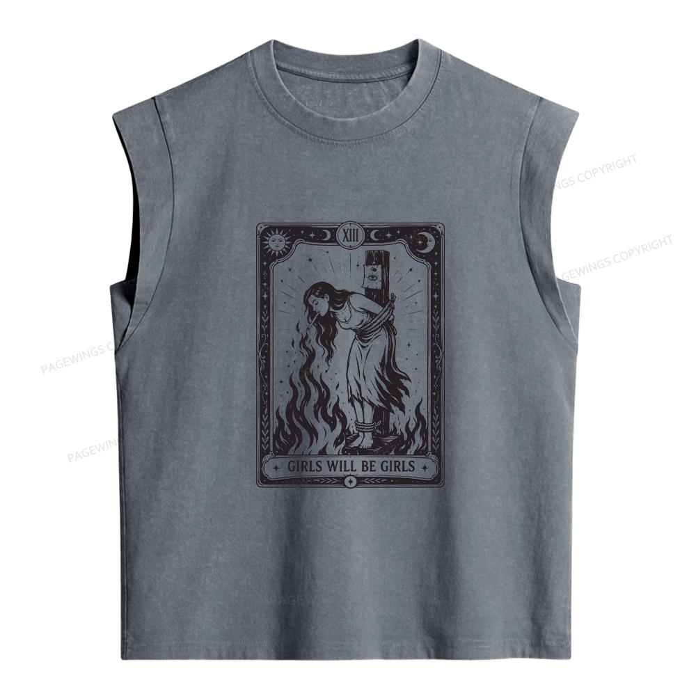 Pagewings Girls Will Be Girls Women's Washed Tank Top