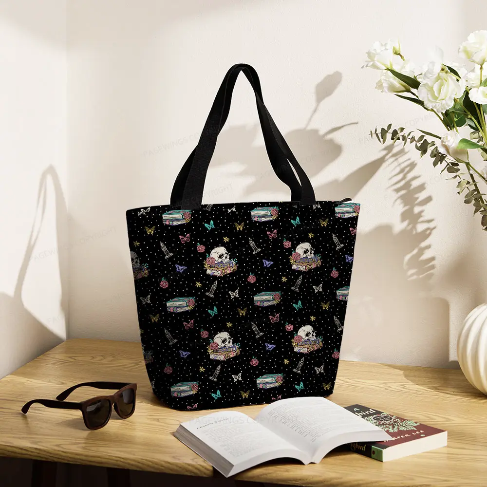 Pagewings Read Banned Books Gain Forbidden Knowledge Large Zippered Tote Bag