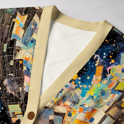 Pagewings Sci-Fi Book Lover Unisex Ugly Cardigan Sweaters