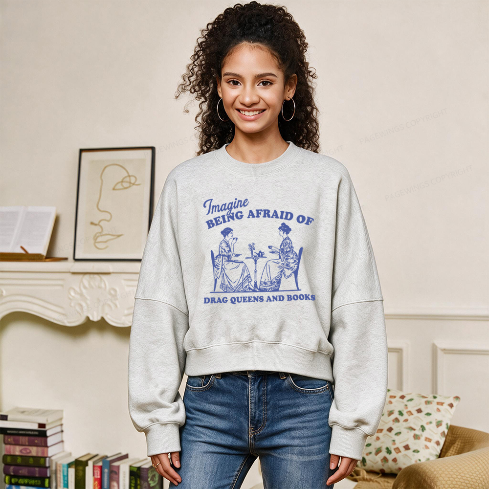 Pagewings Drag Queens Fleece Crop Sweatshirt