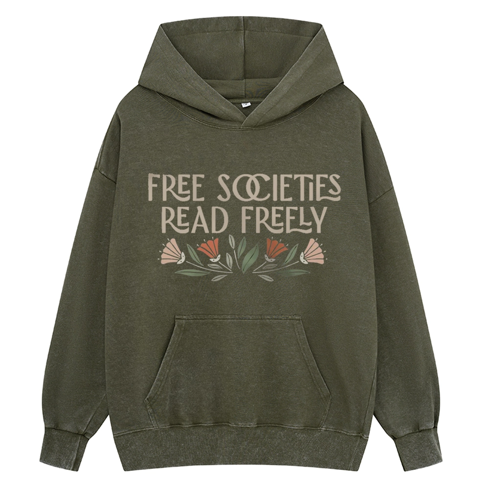 Pagewings Read Freely Unisex Washed Hoodie