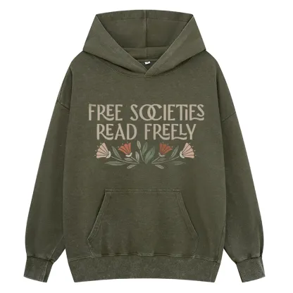 Pagewings Read Freely Unisex Washed Hoodie