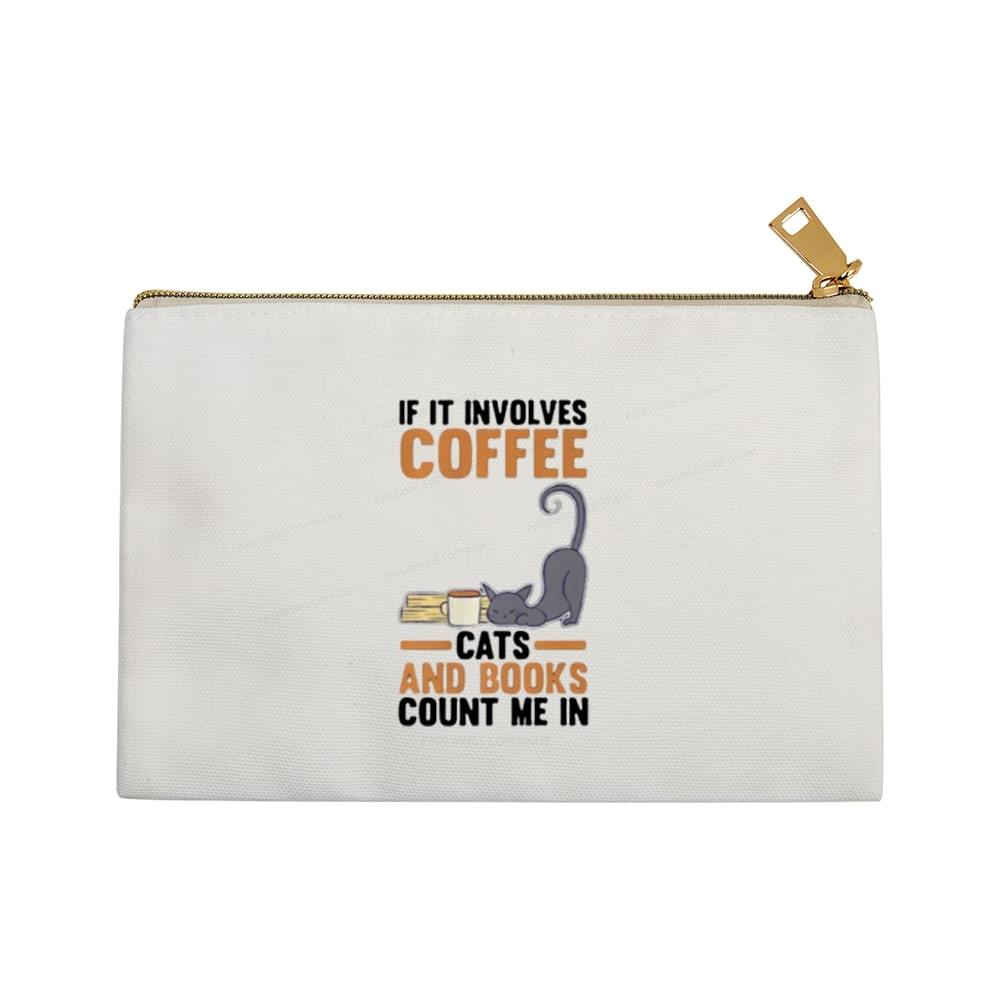 Pagewings Cats Reading Books Coffee Pouch