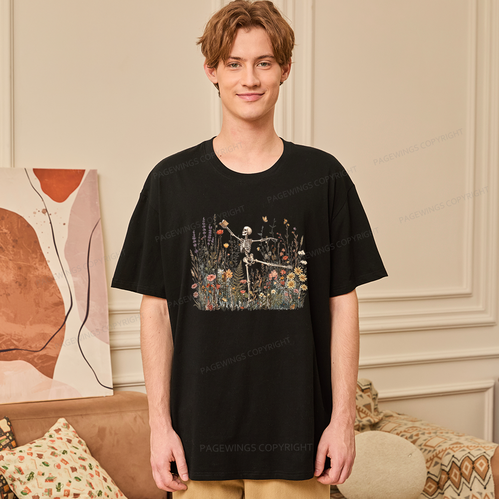 Pagewings Skeleton Reading Unisex Classic T-shirt