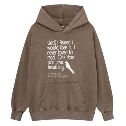 Pagewings To Kill a Mockingbird Reading Quote Unisex Washed Hoodie