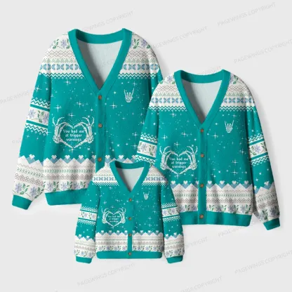 Pagewings You Had Me At Trigger Warnings Unisex Ugly Cardigan Sweaters