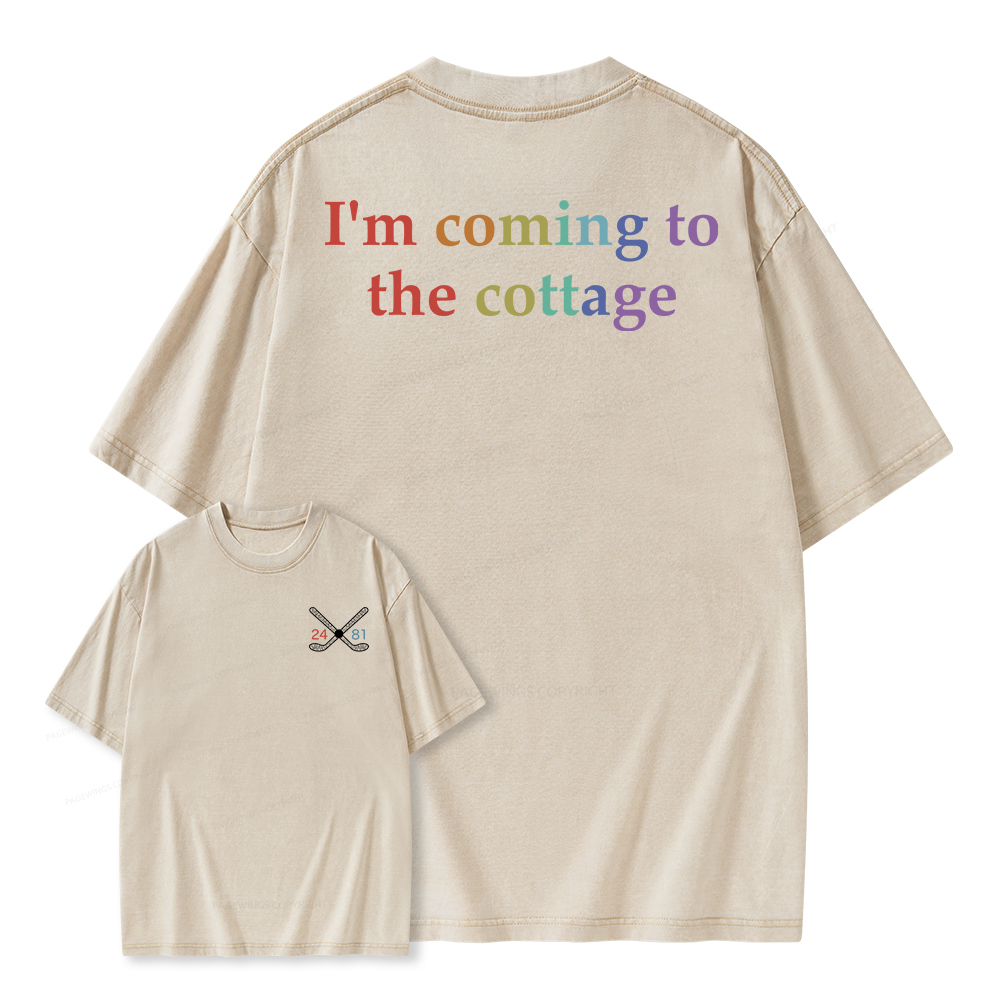 Pagewings I'm Coming To The Cottage Unisex Washed T-shirt