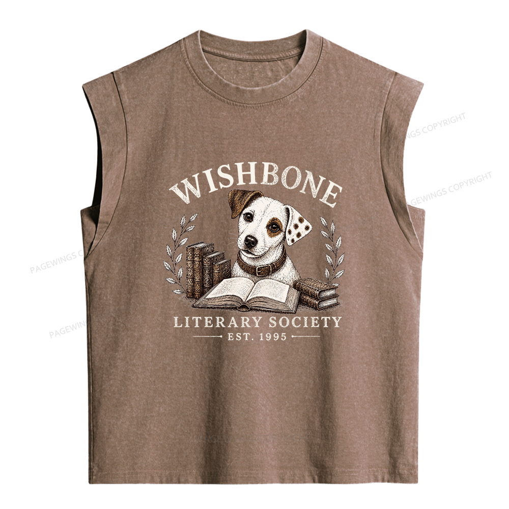 Pagewings Literary Society Women's Washed Tank Top