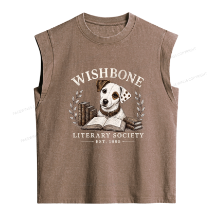 Pagewings Literary Society Women's Washed Tank Top