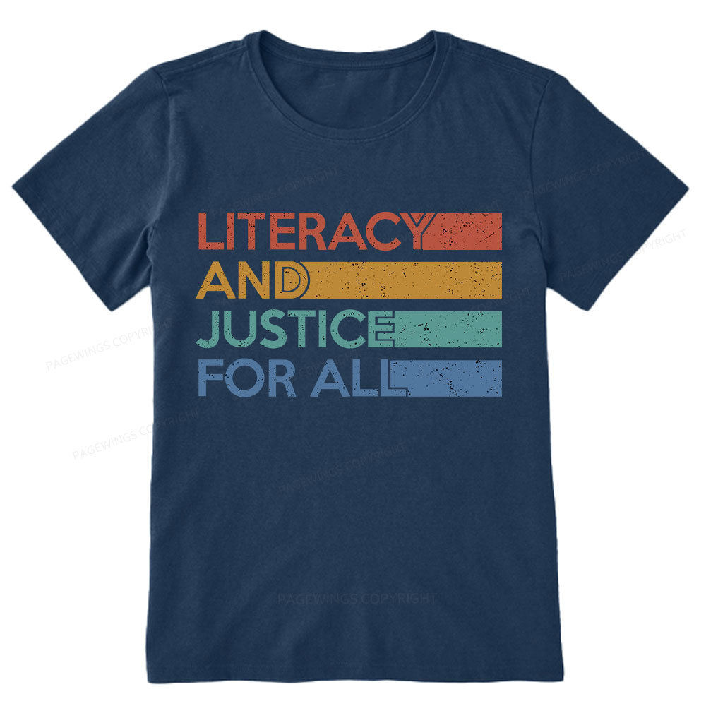 Pagewing Literacy and Justice For All Unisex Classic T-shirt
