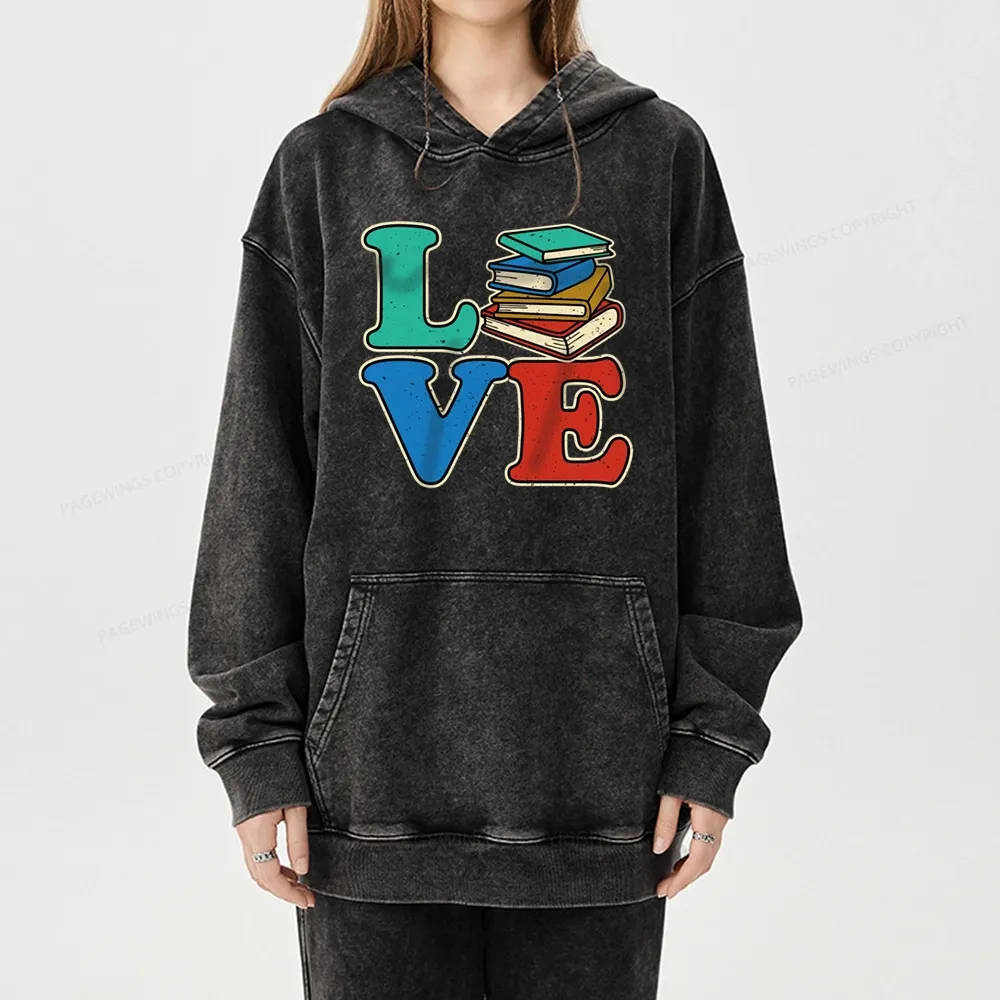 Pagewings Book Lovers Unisex Washed Hoodie