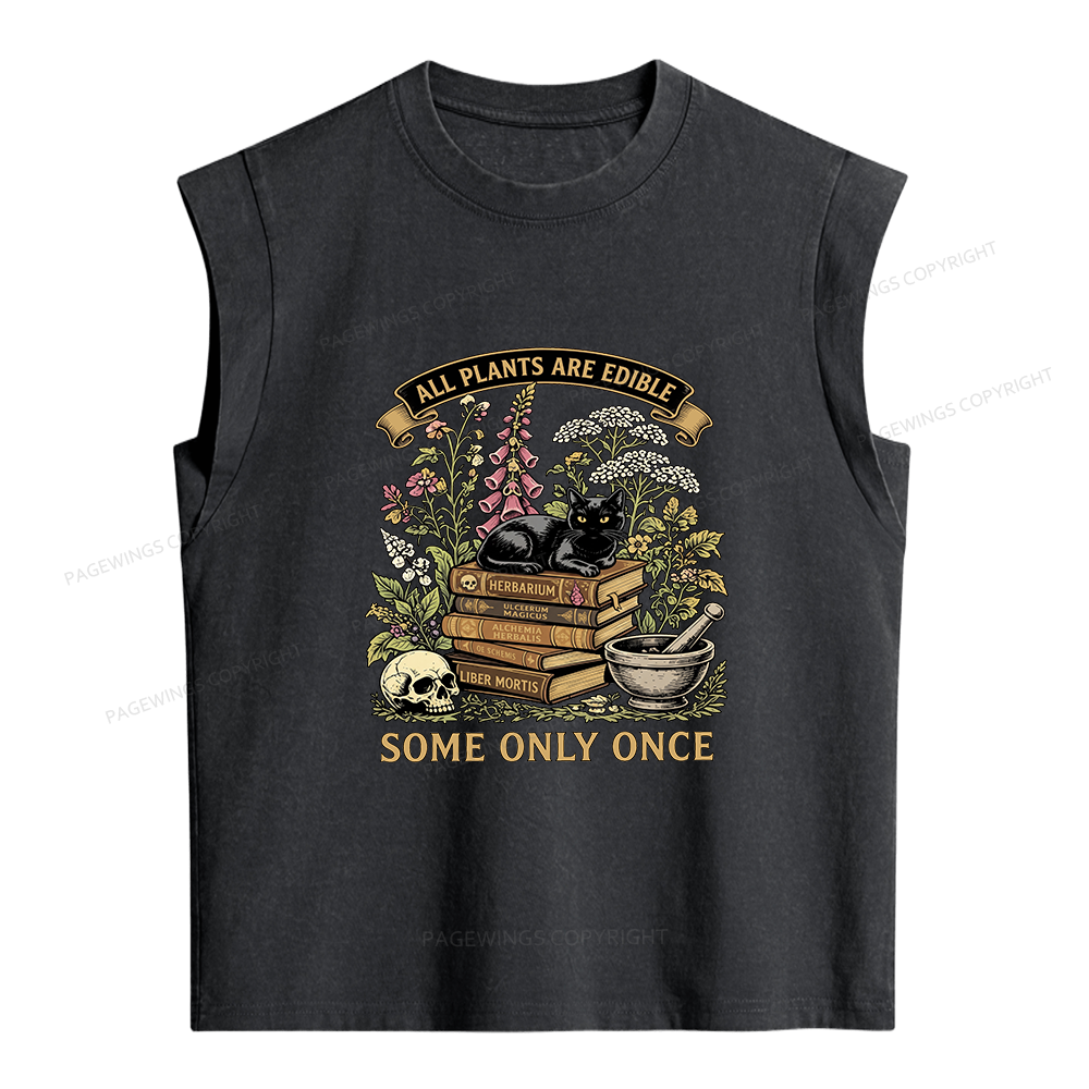 Pagewings  All Plants Are Edible Some Only Once Women's Washed Tank Top