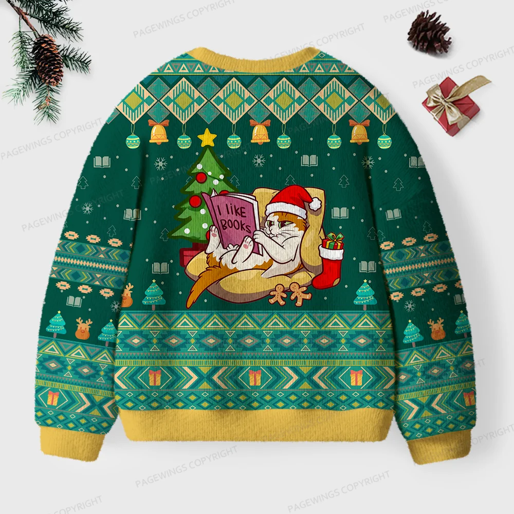 Pagewings I Like Books Unisex Ugly Knit Sweatshirt