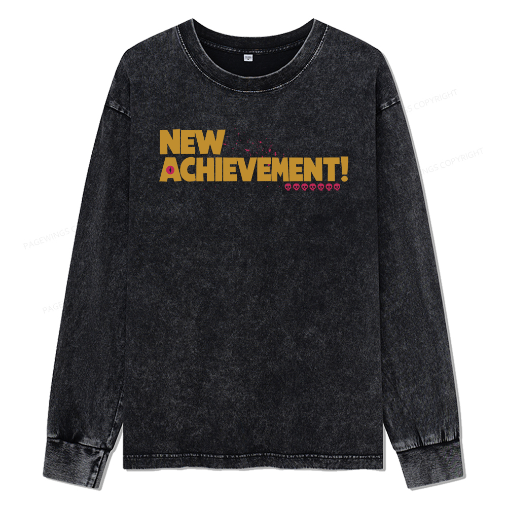 Pagewings New Achievement Unisex Washed Long Sleeve T-shirt