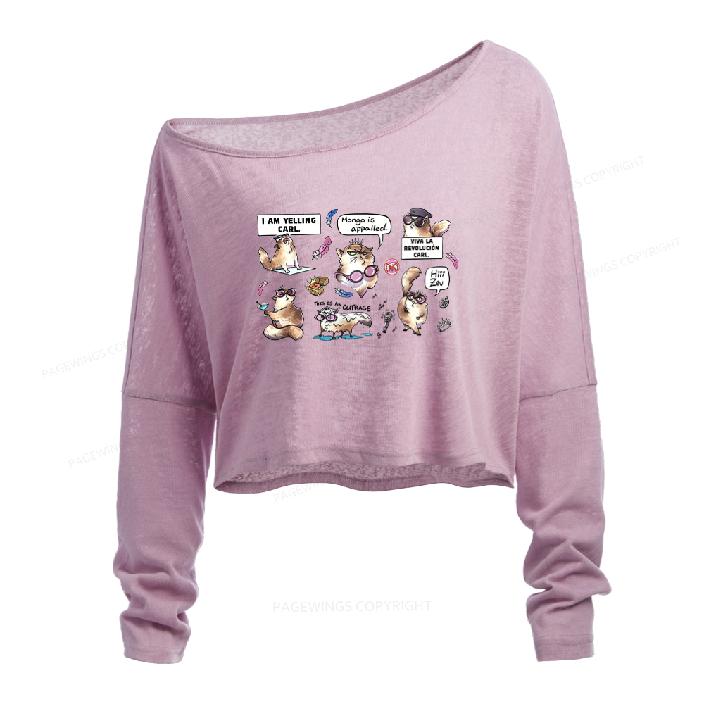 Pagewings Sci Fi Bookish Slouchy Long Sleeve Off Shoulder T-shirt