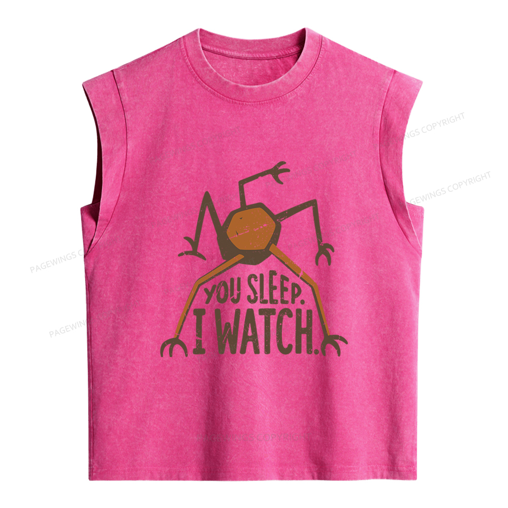Pagewings You Sleep I Watch Women's Washed Tank Top