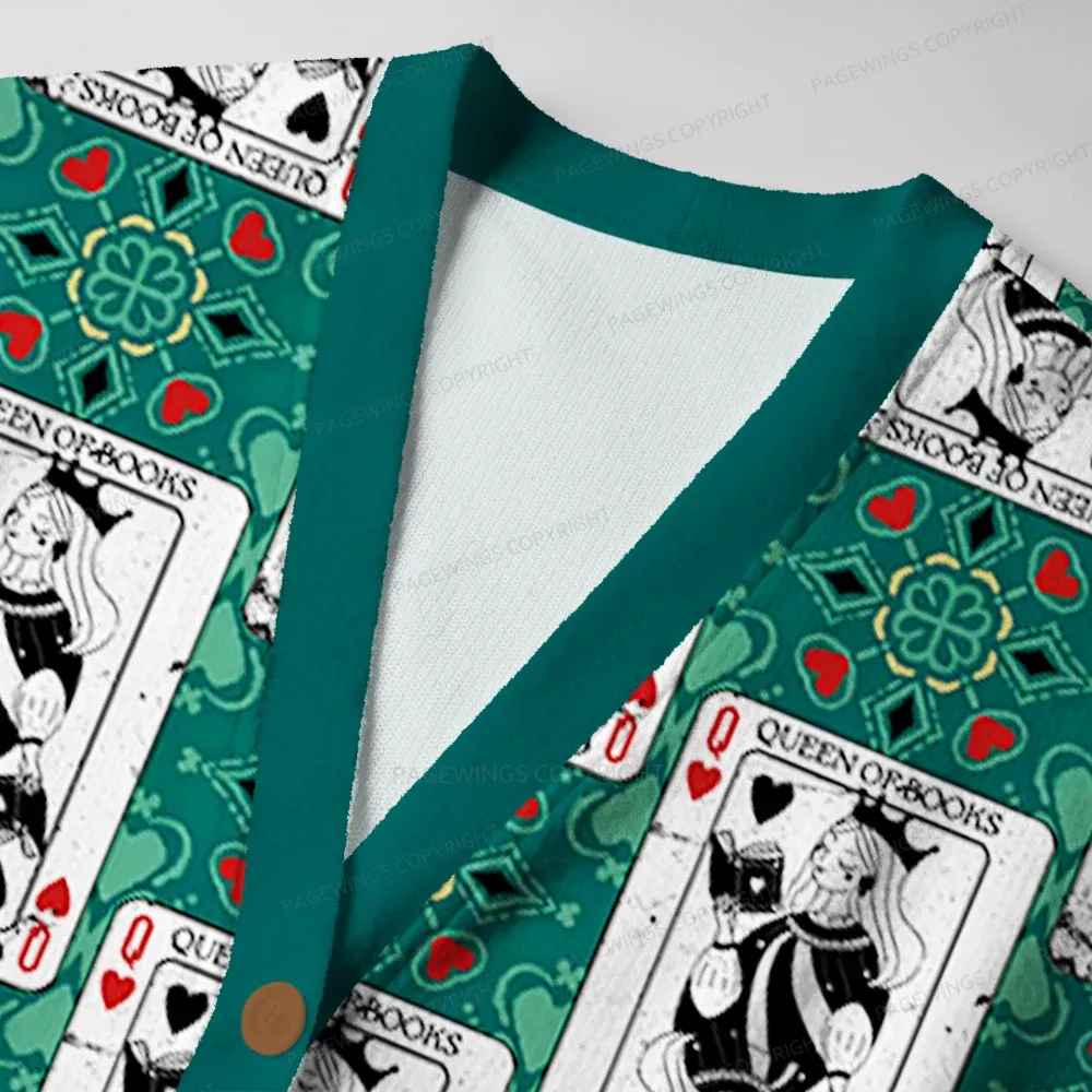 Pagewings Queen Of Books Unisex Ugly Cardigan Sweaters