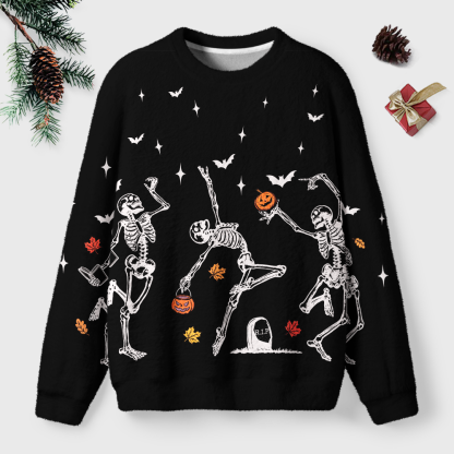Pagewings Dancing Skeleton Unisex Ugly Light Knit Sweatshirt
