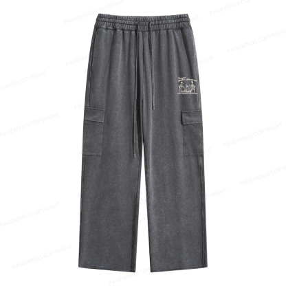 Pagewings Drag Queens Unisex Washed Cargo Sweatpants