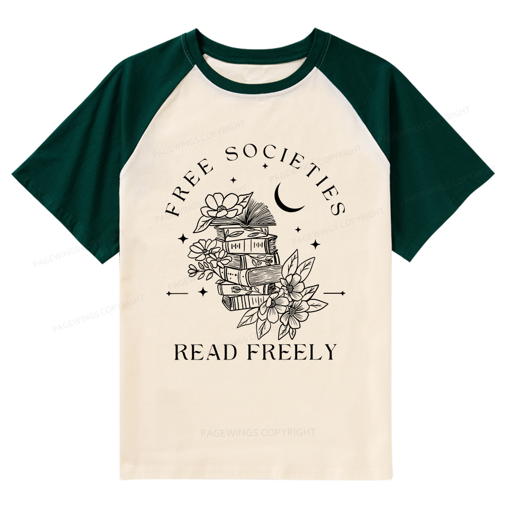 Pagewings Free Societies Read Freely Comfort Colors Shirt Raglan T-shirt