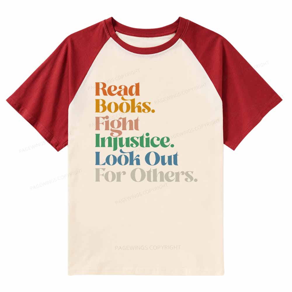 Pagewings Read Banned Books Social Justice Raglan T-shirt