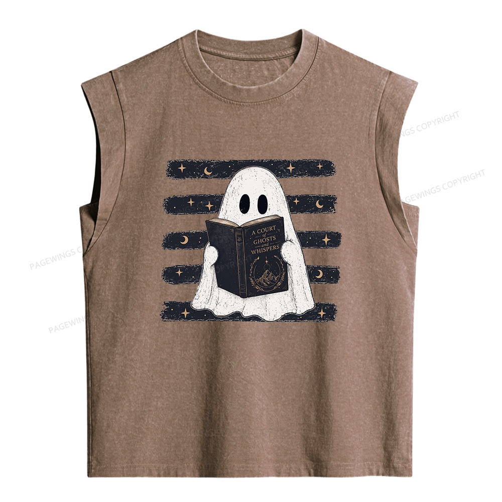Pagewings A Court of Ghosts and Whispers Women's Washed Tank Top