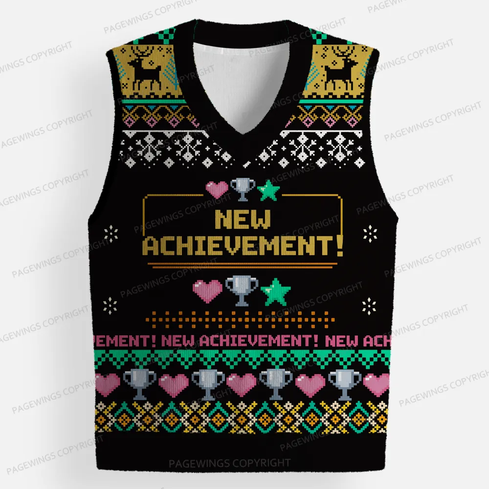 Pagewings New Achievement Unisex V-Neck Ugly Knit Vest