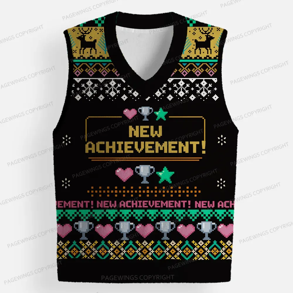 Pagewings New Achievement Unisex V-Neck Ugly Knit Vest