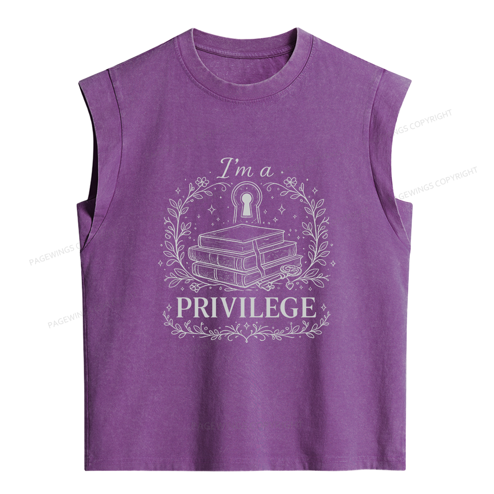 Pagewings  I’m a Privilege Women's Washed Tank Top