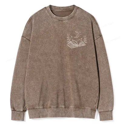 Pagewings Comfort Colors Read Books Be Kind Stay Weird Unisex Washed Sweatshirt