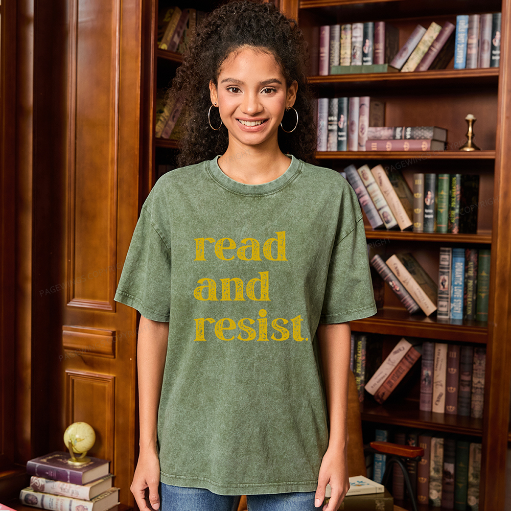 Pagewings Read And Resist Unisex Washed T-shirt