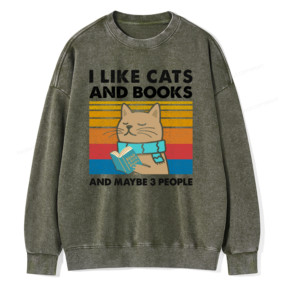Pagewings Like Book And Maybe 3 People Unisex Washed Sweatshirt
