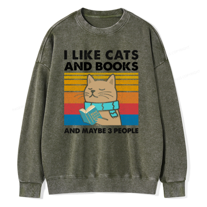 Pagewings Like Book And Maybe 3 People Unisex Washed Sweatshirt