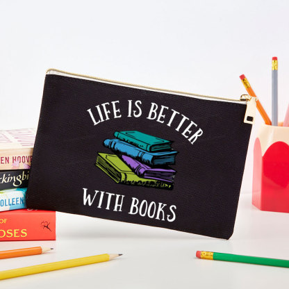 Pagewings Life's Better With Books Pouch