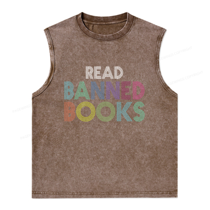 Pagewings Read Banned Books Shirt Unisex Washed Tank Top