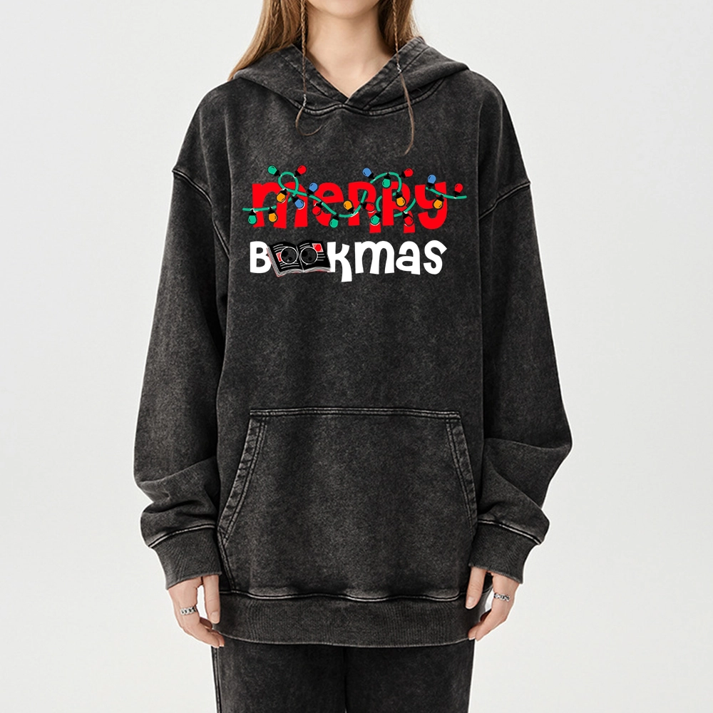 Pagewings Christmas Book Unisex Washed Hoodie