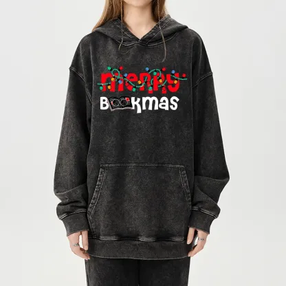 Pagewings Christmas Book Unisex Washed Hoodie