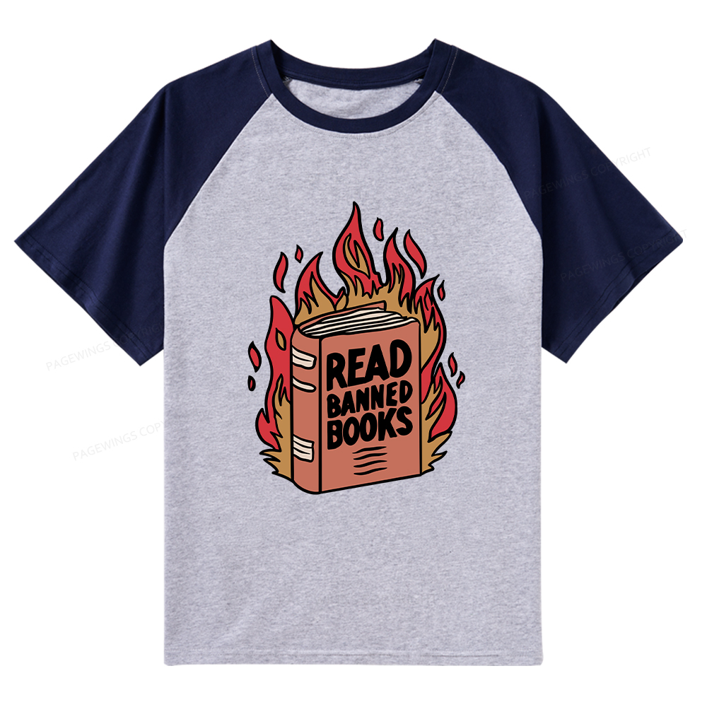 Pagewings Read Banned Books Shirt Raglan T-shirt