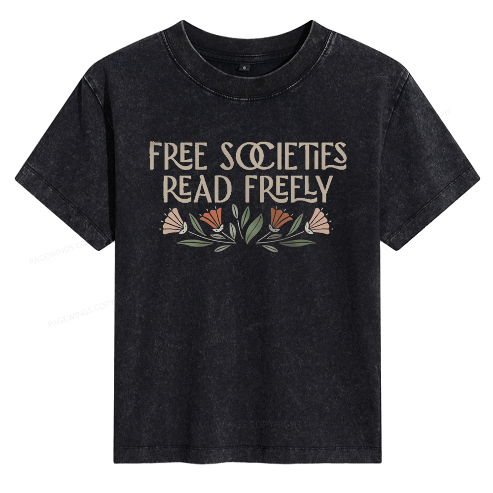 Pagewings Read Freely Women's Washed T-shirt