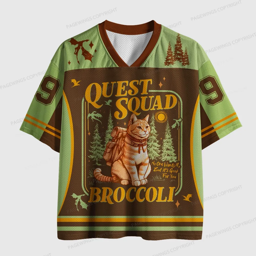 Pagewings Quest Squad Broccoli Unisex Mesh Jersey
