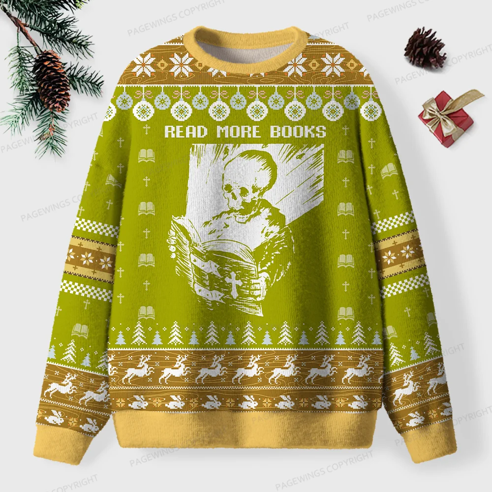 Pagewings Read More Books Unisex Ugly Knit Sweatshirt