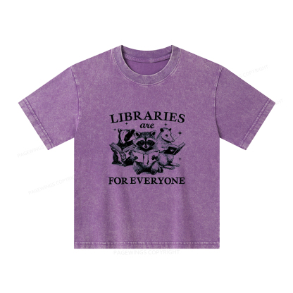 Pagewings Libraries Are For Everyone Unisex Kids Washed T-shirt
