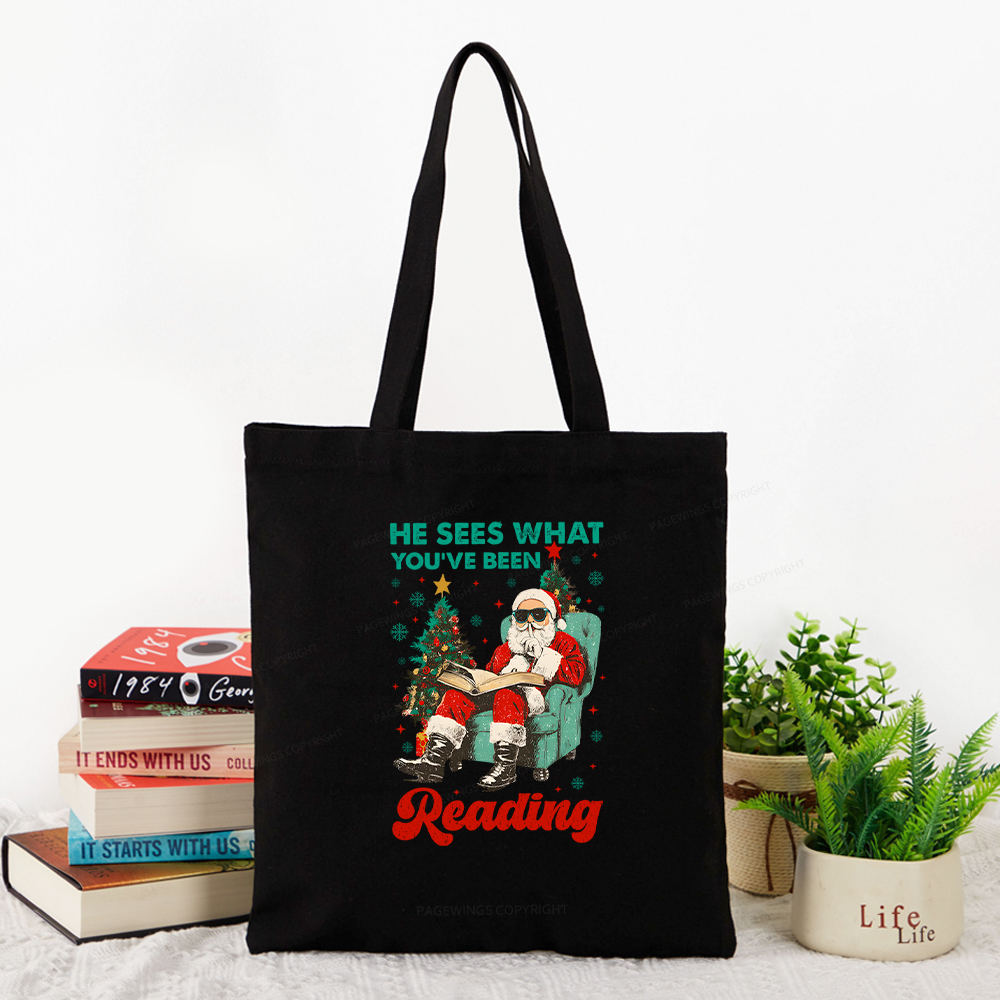Pagewings Christmas Reading Tote Bag