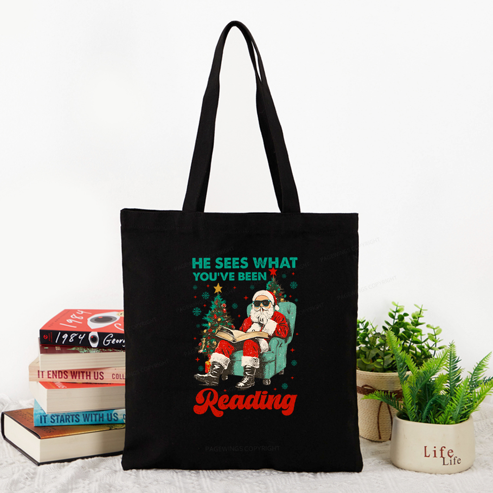 Pagewings Christmas Reading Tote Bag