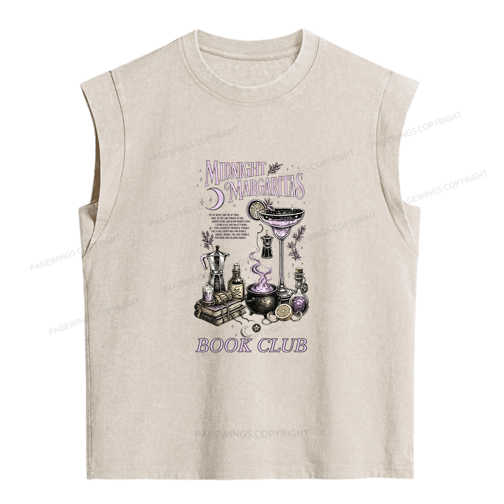 Pagewings Midnight Margaritas Book Club Women's Washed Tank Top