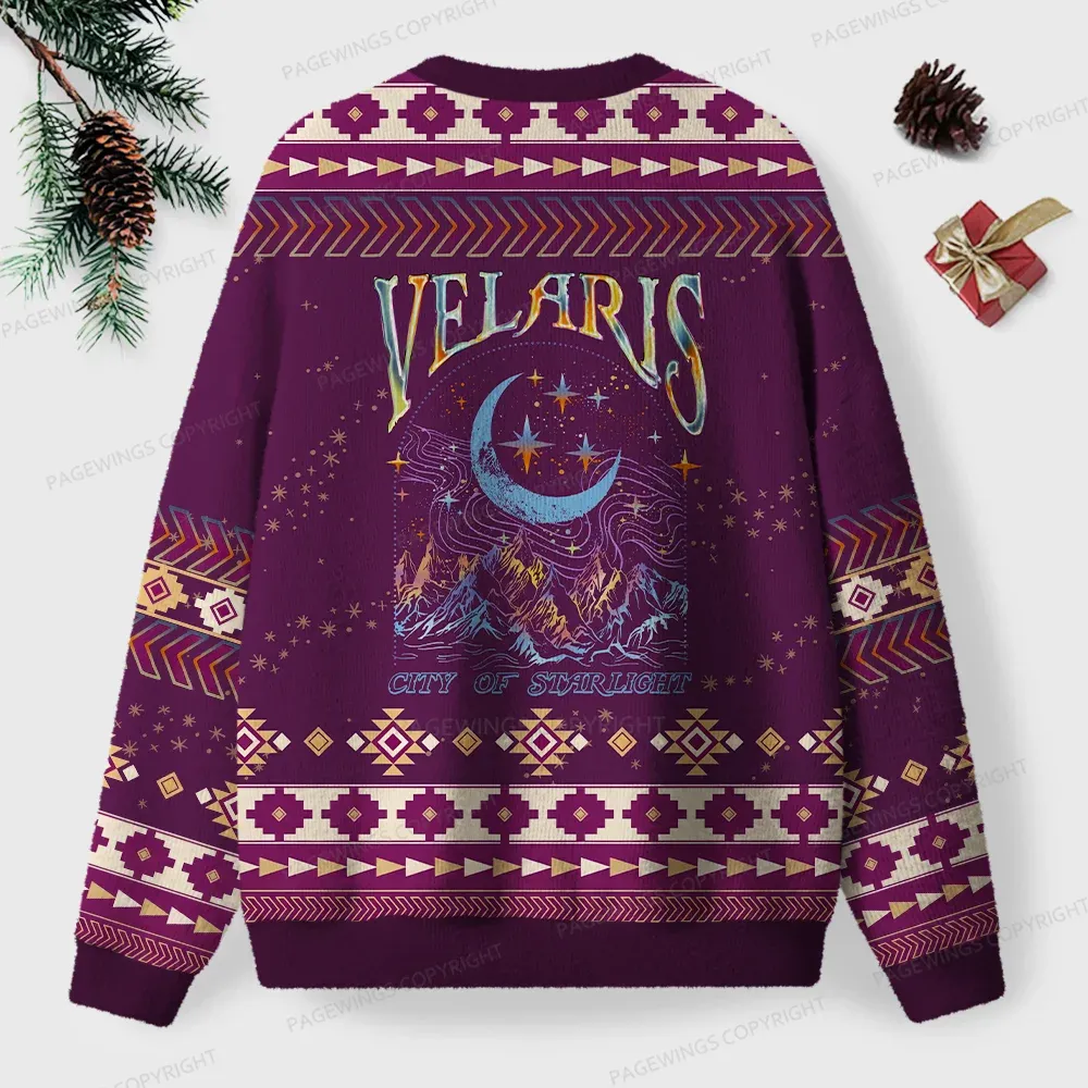 Pagewings Velaris City Of Starlight Unisex Ugly Knit Sweatshirt