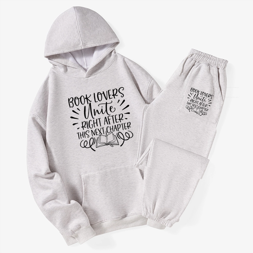 Pagewings Book Lovers Unite Unisex Fleece Hoodie Set