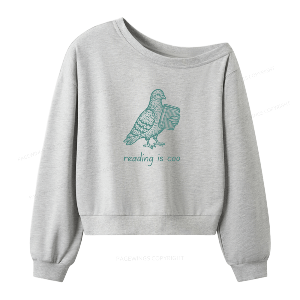 Pagewings Reading is Coo Women Off Shoulder Sweatshirt