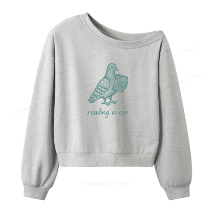 Pagewings Reading is Coo Women Off Shoulder Sweatshirt