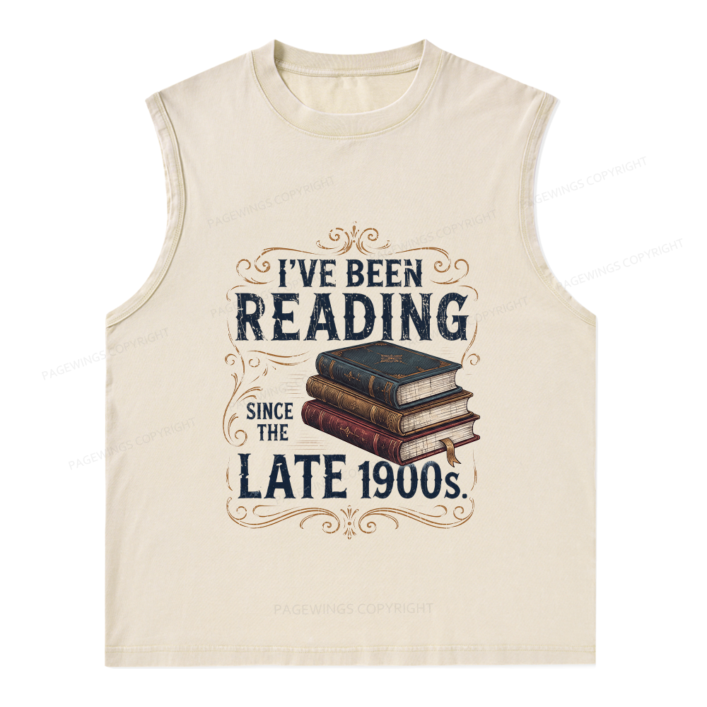 Pagewings Vintage Reading Since Late 1900s Unisex Washed Tank Top
